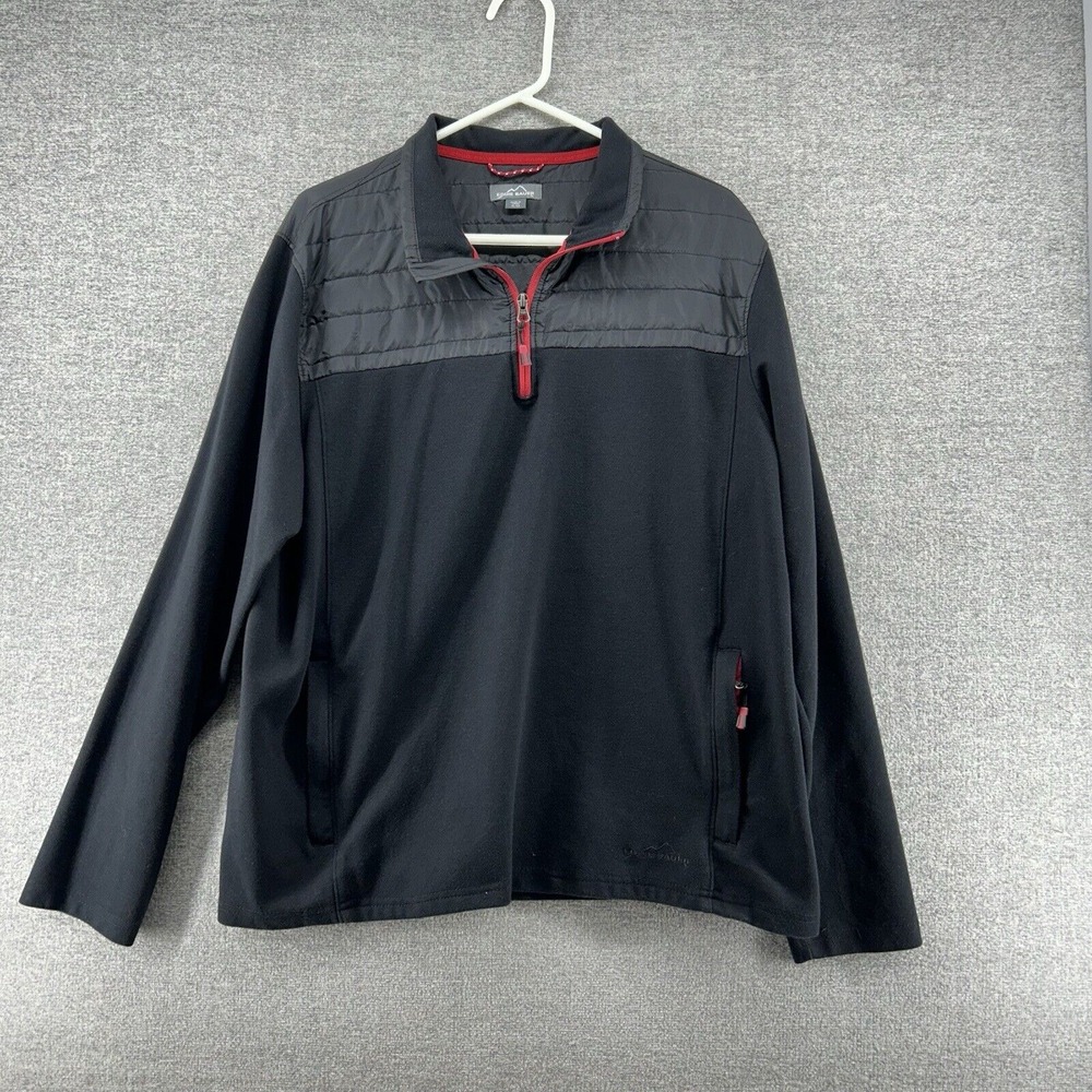 Eddie Bauer Quater Zip Men‎ Size XL Black Winter